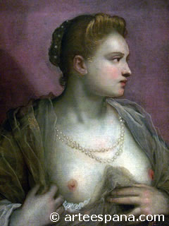 Dama descubriendo un pecho, de Tintoretto